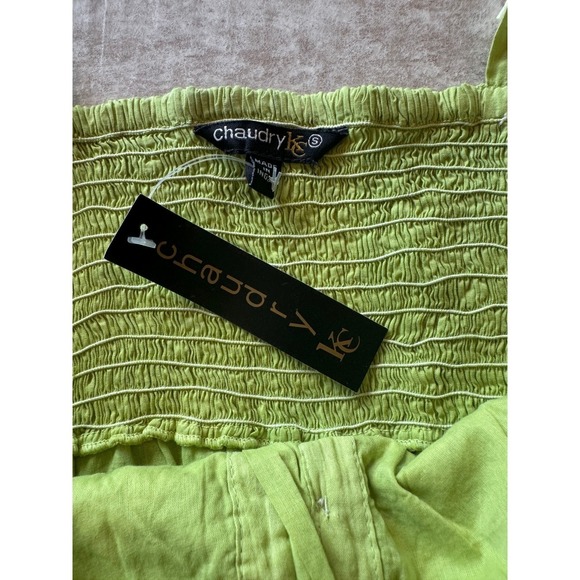 Chaudry Ombre Ruffle Lace Mini Dress Women S Green Fairycore Boho Deadstock NWT - Picture 8 of 16